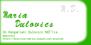 maria dulovics business card